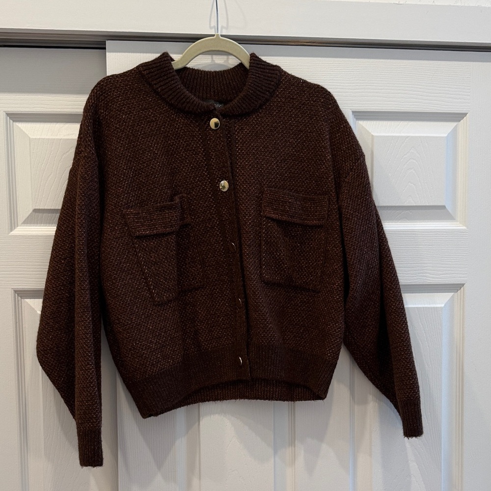 Mango Chocolate Brown Knit Sweater